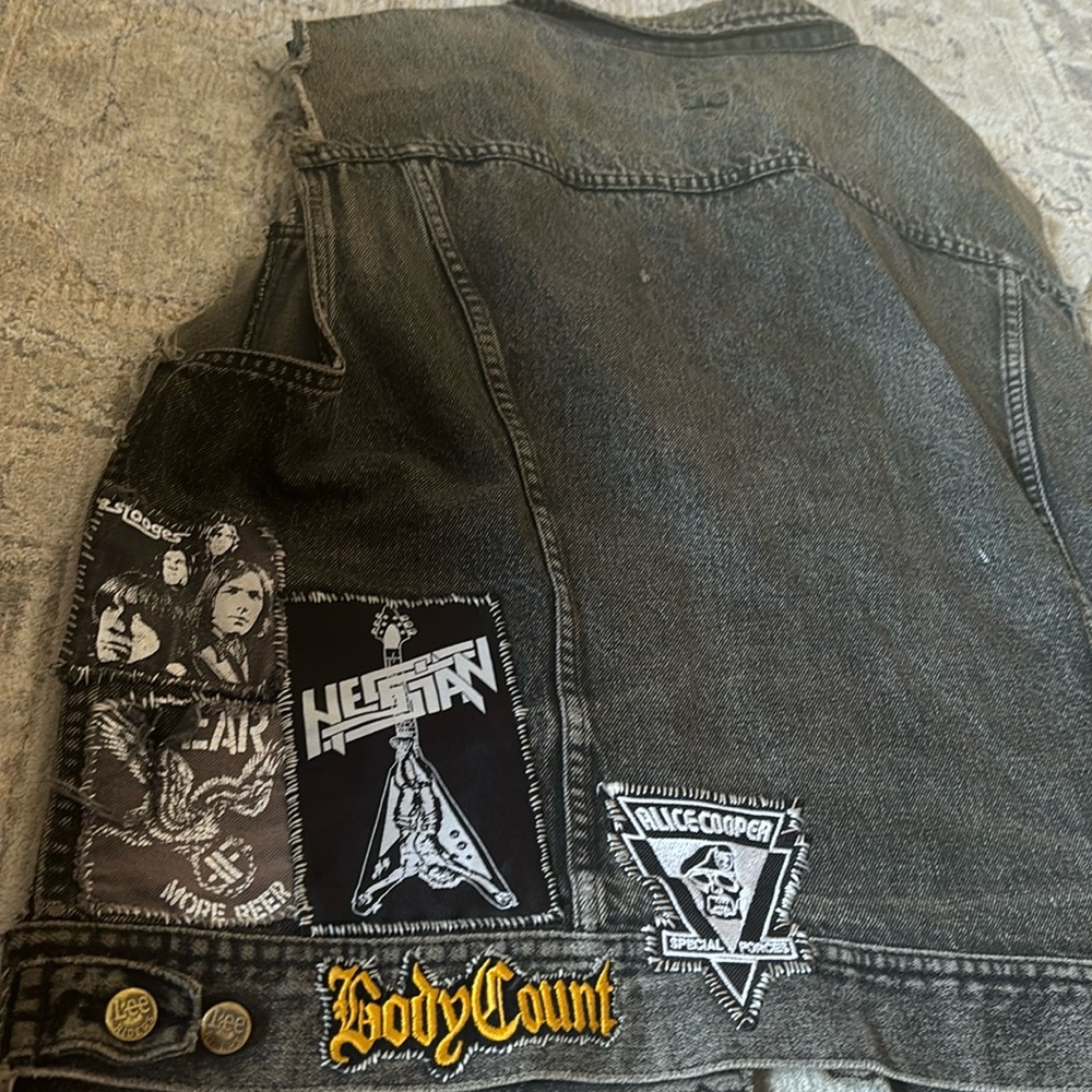 Vintage 80’s punk vest with patches/ large/ X-Large